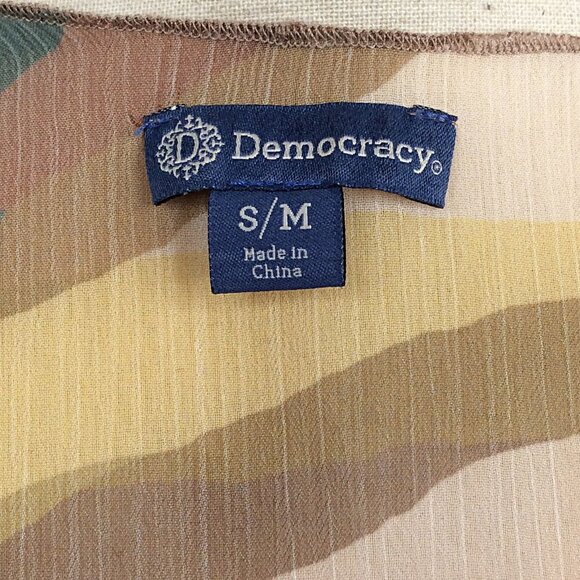 Democracy Open Duster Cardigan Size Small / Medium Ruffle Sleeve Sheer Overlay - Picture 10 of 11